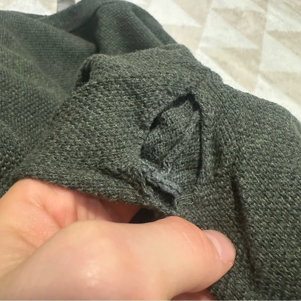 J crew Cotton piqué-stitch crewneck sweater heather moss
